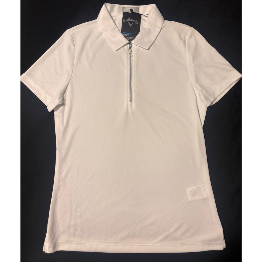 Callaway Opti-Dri Women’s XS Brilliant White SS Polo Shirt NWTs